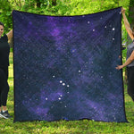 Dark Purple Galaxy Outer Space Print Quilt