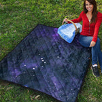 Dark Purple Galaxy Outer Space Print Quilt