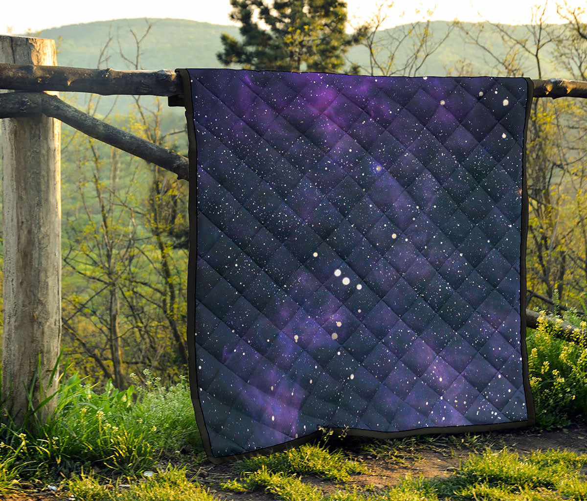 Dark Purple Galaxy Outer Space Print Quilt