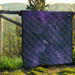 Dark Purple Galaxy Outer Space Print Quilt