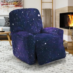 Dark Purple Galaxy Outer Space Print Recliner Slipcover