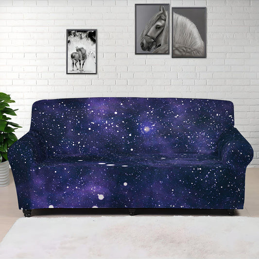 Dark Purple Galaxy Outer Space Print Sofa Cover