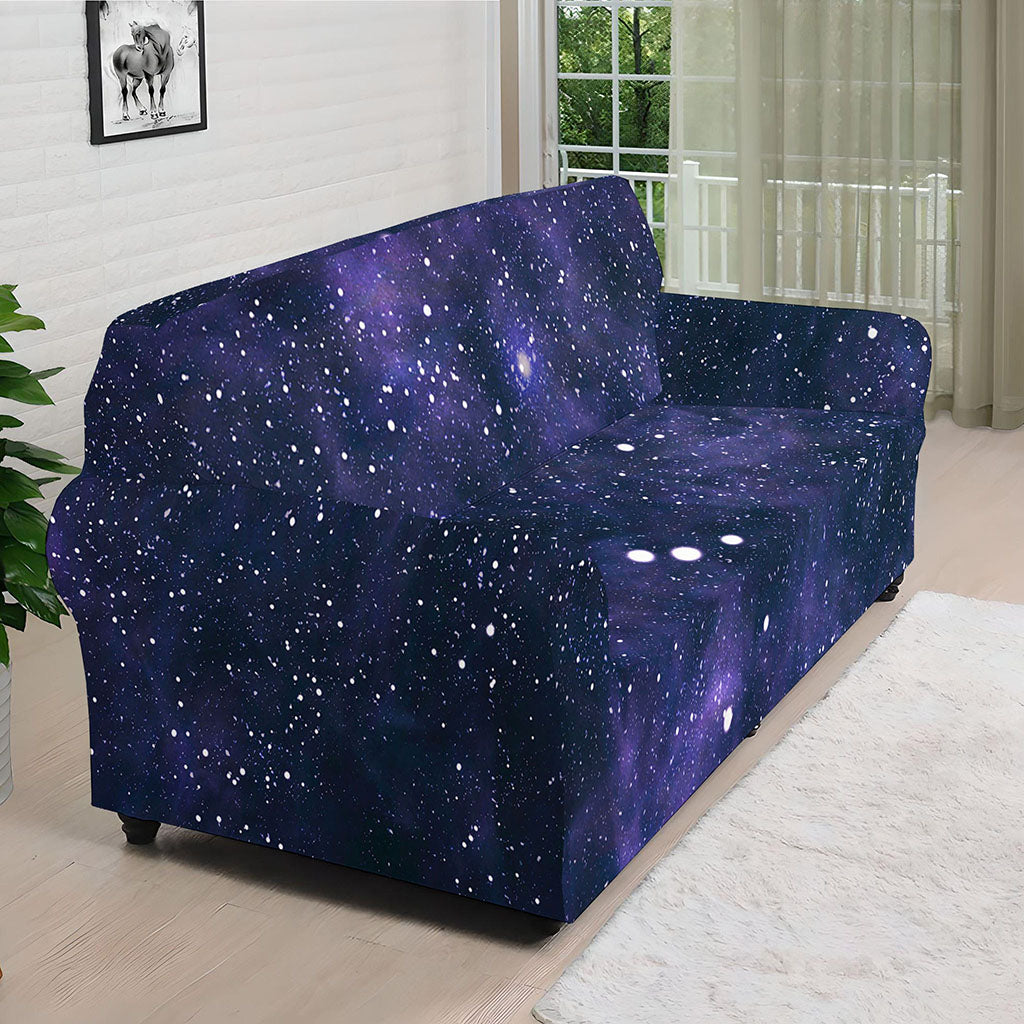 Dark Purple Galaxy Outer Space Print Sofa Cover