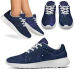 Dark Purple Galaxy Outer Space Print Sport Shoes GearFrost