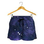 Dark Purple Galaxy Outer Space Print Women's Shorts