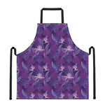 Dark Purple Hawaiian Tropical Print Apron