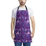 Dark Purple Hawaiian Tropical Print Apron