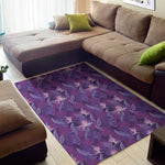 Dark Purple Hawaiian Tropical Print Area Rug