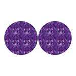Dark Purple Hawaiian Tropical Print Car Coasters