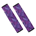 Dark Purple Hawaiian Tropical Print Car Seat Belt Covers