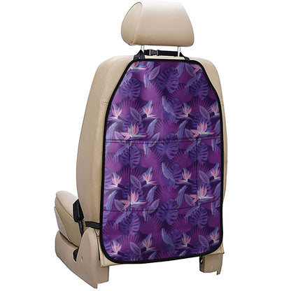 Dark Purple Hawaiian Tropical Print Car Seat Organizers