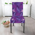Dark Purple Hawaiian Tropical Print Dining Chair Slipcover