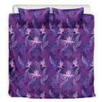 Dark Purple Hawaiian Tropical Print Duvet Cover Bedding Set