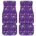 Dark Purple Hawaiian Tropical Print Front and Back Car Floor Mats