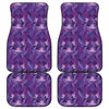 Dark Purple Hawaiian Tropical Print Front and Back Car Floor Mats