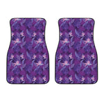 Dark Purple Hawaiian Tropical Print Front Car Floor Mats