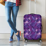 Dark Purple Hawaiian Tropical Print Luggage Cover
