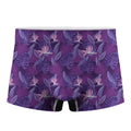 Dark Purple Hawaiian Tropical Print Men's Boxer Briefs