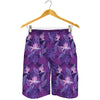 Dark Purple Hawaiian Tropical Print Men's Shorts