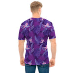 Dark Purple Hawaiian Tropical Print Men's T-Shirt