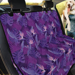 Dark Purple Hawaiian Tropical Print Pet Car Back Seat Cover