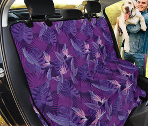 Dark Purple Hawaiian Tropical Print Pet Car Back Seat Cover