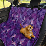 Dark Purple Hawaiian Tropical Print Pet Car Back Seat Cover