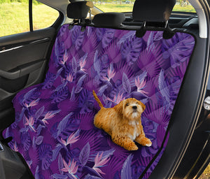 Dark Purple Hawaiian Tropical Print Pet Car Back Seat Cover