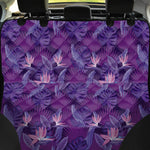 Dark Purple Hawaiian Tropical Print Pet Car Back Seat Cover