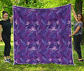 Dark Purple Hawaiian Tropical Print Quilt