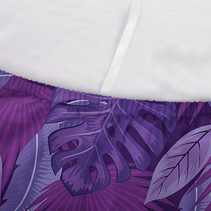 Dark Purple Hawaiian Tropical Print Sofa Cover