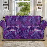 Dark Purple Hawaiian Tropical Print Sofa Protector