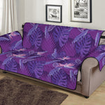 Dark Purple Hawaiian Tropical Print Sofa Protector