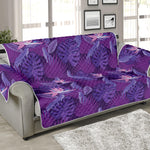 Dark Purple Hawaiian Tropical Print Sofa Protector