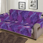 Dark Purple Hawaiian Tropical Print Sofa Protector