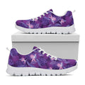Dark Purple Hawaiian Tropical Print White Running Shoes