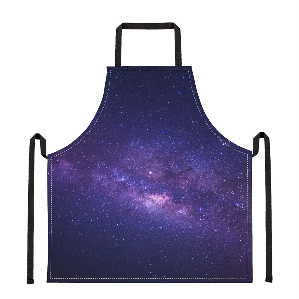 Dark Purple Milky Way Galaxy Space Print Apron