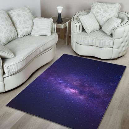 Dark Purple Milky Way Galaxy Space Print Area Rug GearFrost