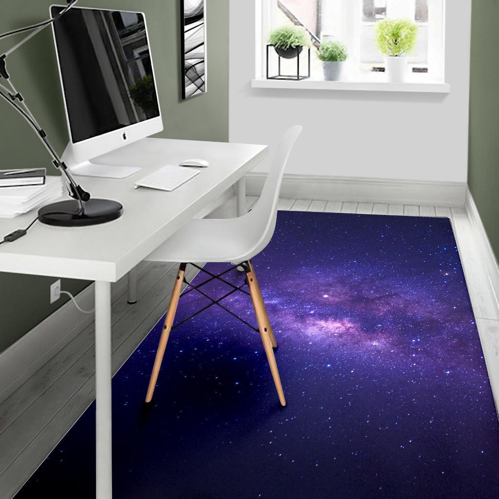 Dark Purple Milky Way Galaxy Space Print Area Rug GearFrost