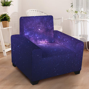 Dark Purple Milky Way Galaxy Space Print Armchair Slipcover