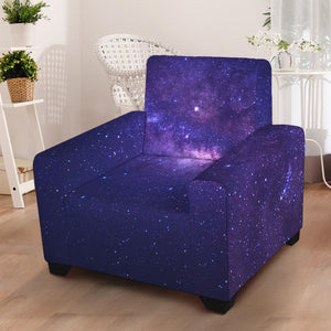 Dark Purple Milky Way Galaxy Space Print Armchair Slipcover