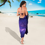 Dark Purple Milky Way Galaxy Space Print Beach Sarong Wrap