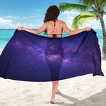 Dark Purple Milky Way Galaxy Space Print Beach Sarong Wrap
