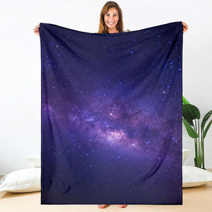 Dark Purple Milky Way Galaxy Space Print Blanket