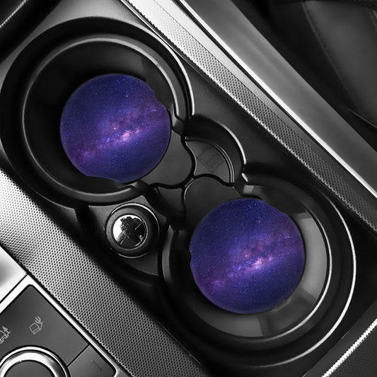 Dark Purple Milky Way Galaxy Space Print Car Coasters