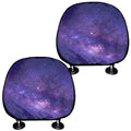 Dark Purple Milky Way Galaxy Space Print Car Headrest Covers