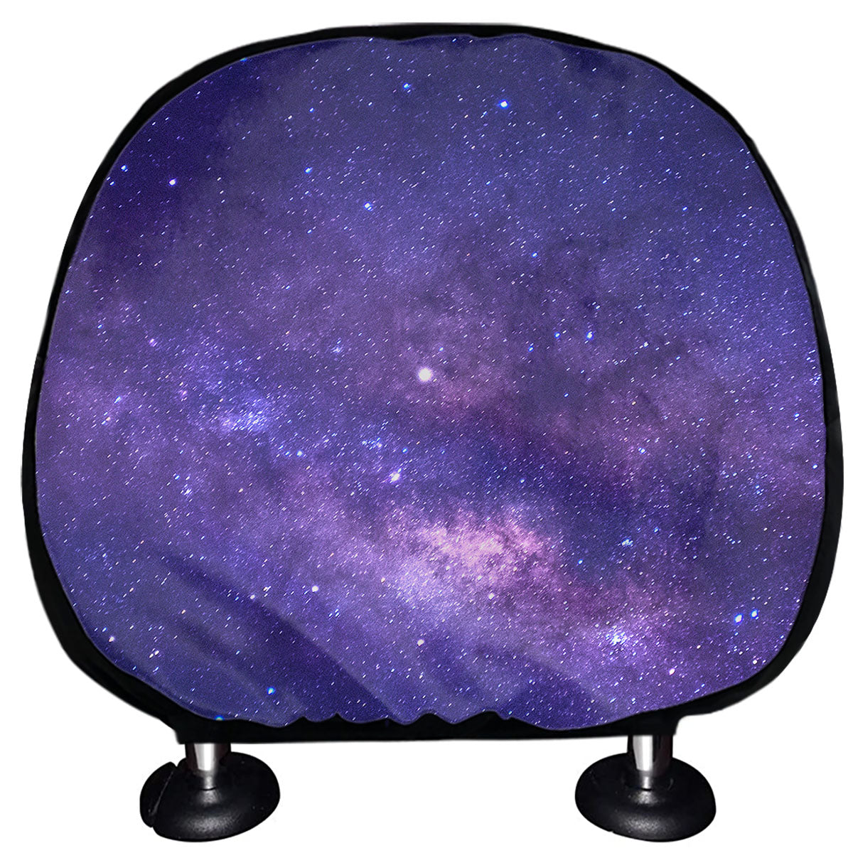 Dark Purple Milky Way Galaxy Space Print Car Headrest Covers