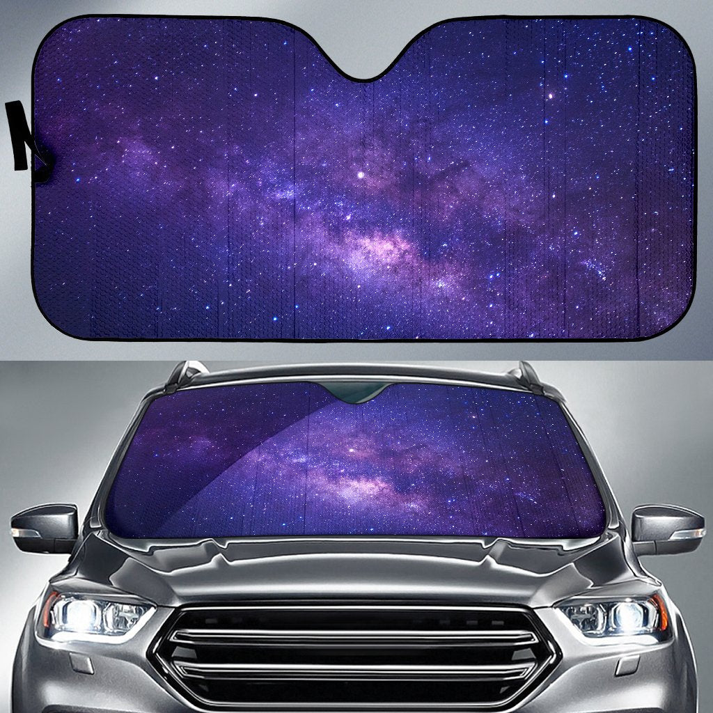 Dark Purple Milky Way Galaxy Space Print Car Sun Shade GearFrost