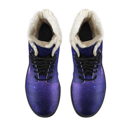 Dark Purple Milky Way Galaxy Space Print Comfy Boots GearFrost