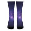 Dark Purple Milky Way Galaxy Space Print Crew Socks